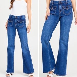 Altar’d State Braelynn Flare Dark Wash High Rise y2k Style Jeans